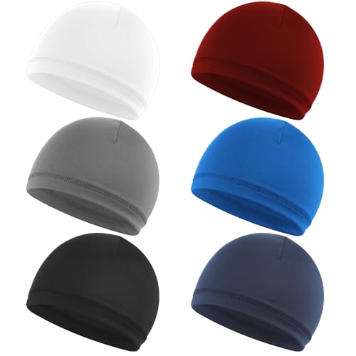 6-Pack Skull Caps for Men - Lightweight Stretchy Beanie Set