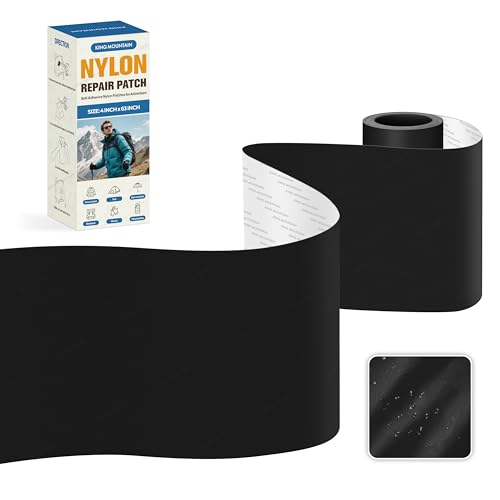 Nylon Fabric Repair Tape - Self Adhesive, Waterproof, 4"x63" - Black