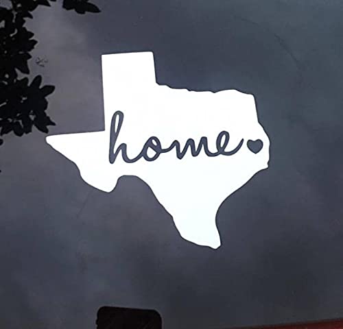 Texas Home with Heart Vinyl Decal - 4.5" x 4"