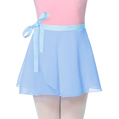 Chiffon Ballet Wrap Skirt for Girls and Women - Blue, 13-18 Years