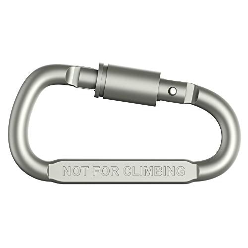 Lightweight Aluminum D-Ring Locking Carabiners - Pack of 6