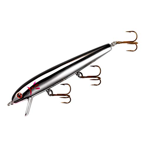 Red-Fin Crankbait Fishing Lure - 4" Chrome Black Back