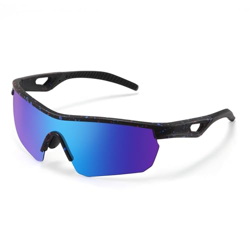 Kids Polarized Sports Sunglasses Blue Dots - Vcarsian Youth Baseball & Softball Eyewear