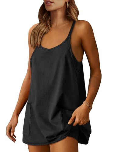 Women's Athletic Dress - Summer Tennis Workout Mini Romper with Built-in Shorts