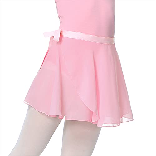 Ballet Wrap Skirt for Girls - Sheer Chiffon Tutu, Pink, 9-12 Years