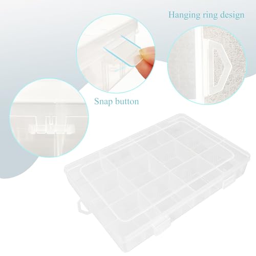 Clear Fishing Tackle Box - 12-Compartment Organizer with Adjustable Dividers
