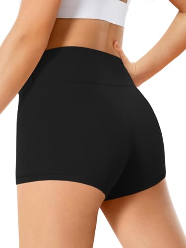 Haloumoning Girls Athletic Shorts High Waist Biker Dance Gymnastics