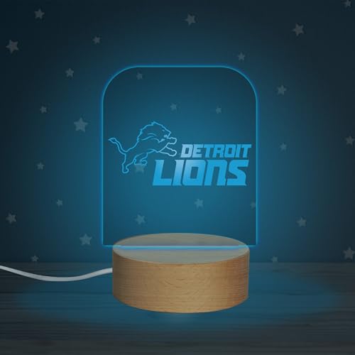 Detroit Lions LED Desk Light - 7 Color Changing Night Light