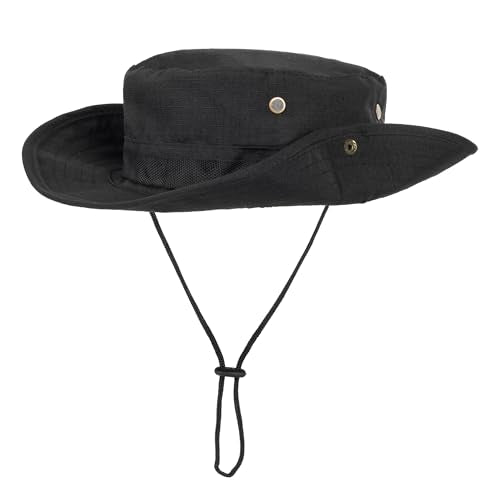 Outdoor Fishing Hat - Sun Protection Safari Bucket Hat - Black