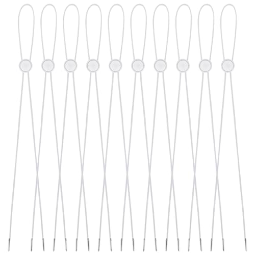 10 Pcs Adjustable Flexible Hat Chin Cord Clips - White