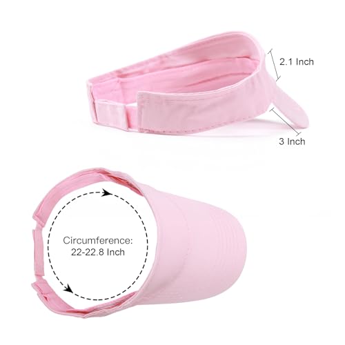 ANDICEQY Light Pink 6 3/8 Sun Visor Hat for Women & Men - Outdoor Sport Visor