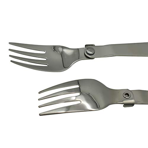 Folding Spoon and Fork Set - Compact Stainless Steel Utensils