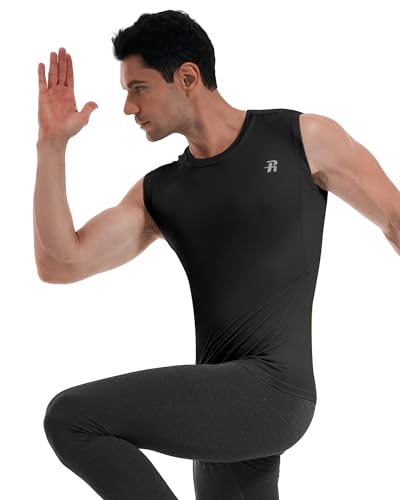 Men's Sleeveless Compression Tank Top - Medium Black