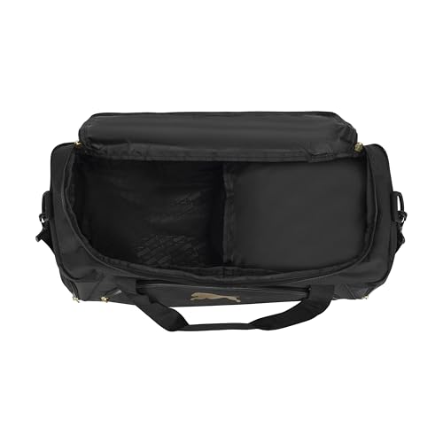 PUMA Accelerator Duffel Bag with Removable Strap & Shoe Pocket - Black/Gold