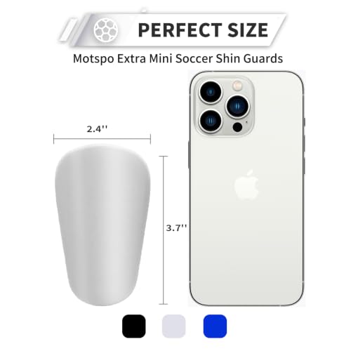 Mini Soccer Shin Guards - Lightweight Protection for Toddlers, Kids, Adults - Black & White