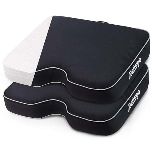 Stadium Seat Cushion for Bleachers - 2-in-1 Black, 2-Piece