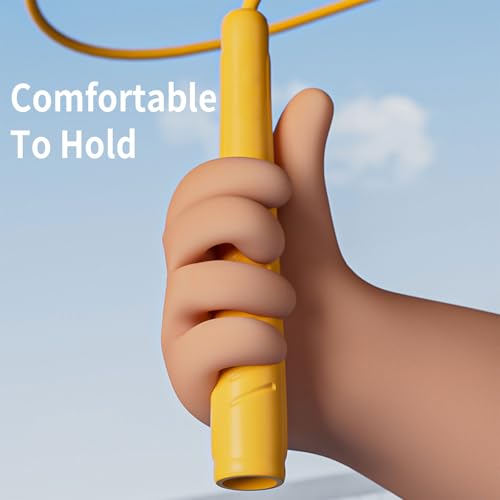 Adjustable Kids Jump Rope with PVC Rope - Yellow