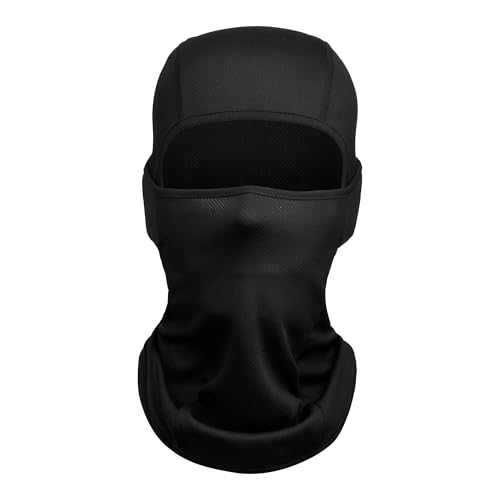 Windproof Balaclava Face Mask with UV Protection - Black, One Size
