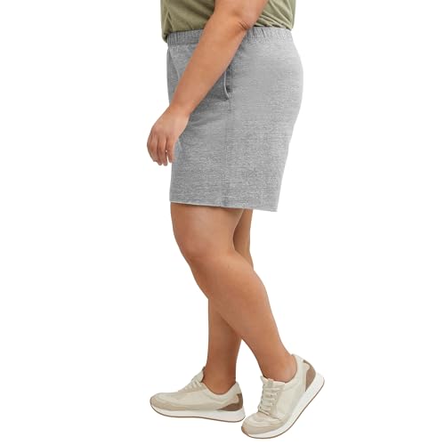 Hanes Women's Originals French Terry Shorts 5" Lightweight Fleece - Concrete Pe Heather, Plus