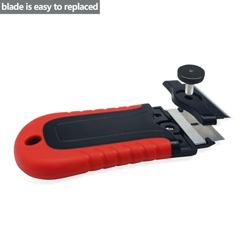 Razor Blade Scraper Tool with 10Pcs Stainless Steel Blades for Removing Stickers,Labels,Decal,Glue,Paint,Adhesive from Window,Glass,Stove Top,Car,Tile
