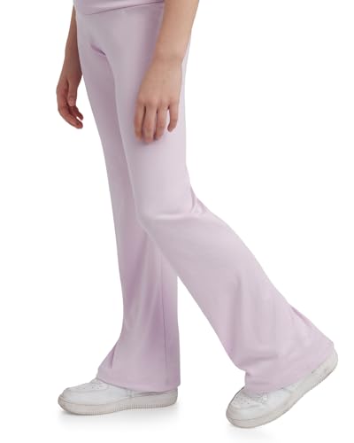 High Waist Stretchy Athletic Flare Leggings for Girls - Dark Lavender (7-8)