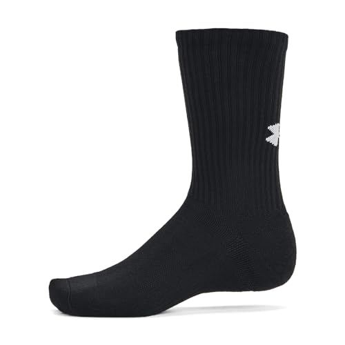 Under Armour Unisex Training Cotton Crew Socks Multipack X-Large Black/Black/White (6 pairs)
