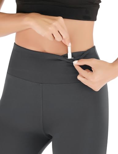 Buttery Soft High Waisted Yoga Leggings with Pocket - Grey/S-M