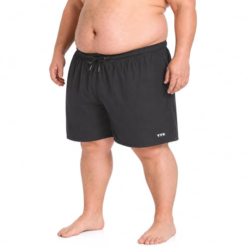 Men's Big and Tall 4X-Large Swim Trunks - Quick Dry 9-Inch Inseam Grey