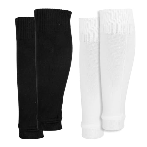 Grevosea 2 Pairs Shin Guard Sleeves, Pre Cut Soccer Sleeve Socks