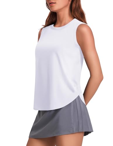 Women's Ice Silk UPF 50+ Workout Tank Top - Medium, White