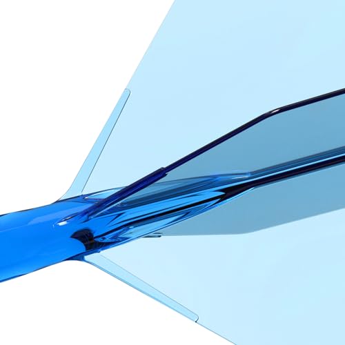 Dart Shafts and Flights Set - Big Wing Shape, Blue with White Logo - M-28mm