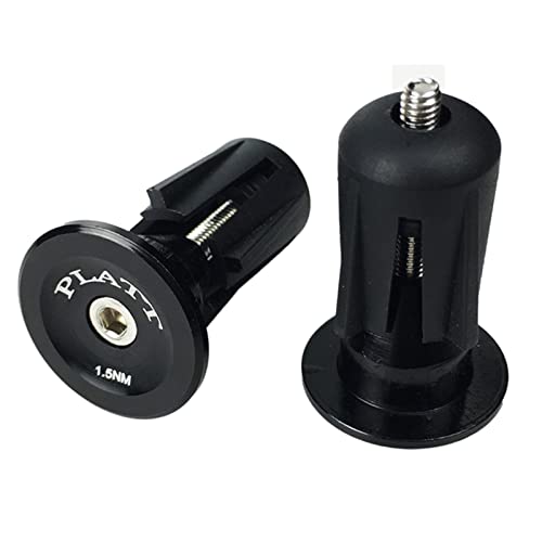 Aluminum Bicycle Bar End Plugs - Black - Handlebar Caps for Road & Mountain Bikes