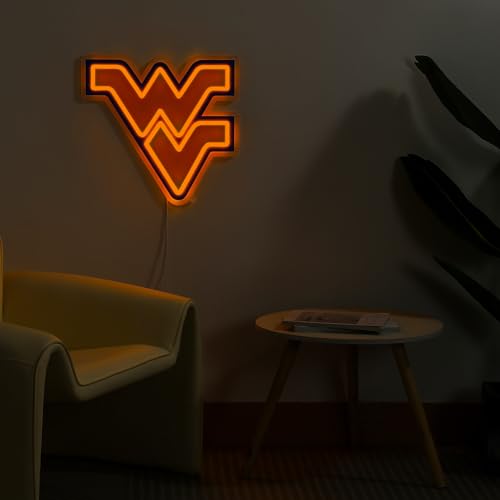 West Virginia Mountaineers LED Neon Sign - 15" x 14.28" with Adjustable Brightness