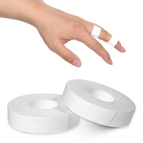 Athletic Finger Tape for Sports - 2 Rolls Cotton Support Tape - White