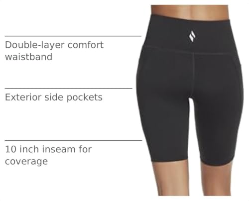 Skechers Women's High Waisted 10-inch Pickleball Shorts - Black, Small