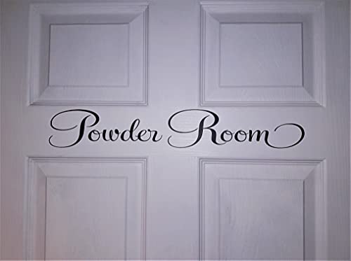Powder Room Door Decal - Vinyl Bathroom Decor Sticker 3x20