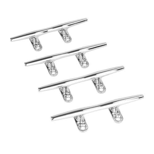 Hoffen 5 Inch Stainless Steel Boat Cleat 4 Pack Marine Dock Rope Fasteners