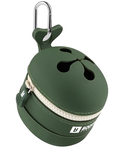 Verdant Green Booms Fishing Portable Trash Pouch Silicone Expandable & Collapsible Waste Container