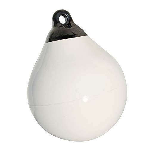TaylorMade Tuff End 9" White Buoy – Marine-Grade Vinyl, 25-40 ft Boats, Tri-Valve