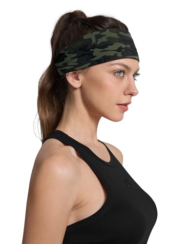 Stretchy Camo Headbands for Women - Workout & Yoga Hair Bands