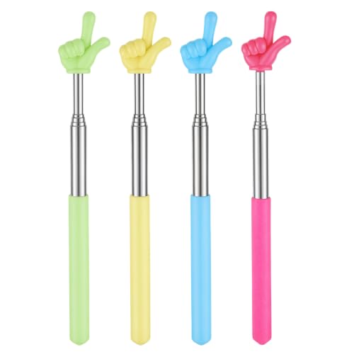 Mahjong Tile Grabbers - 4 Pcs Scalable Sticks for Game Enthusiasts - Blue, Green, Pink, Yellow