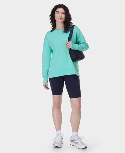 Sweaty Betty After Class Cropped Crewneck Sweatshirt - Sea Spray Blue, Small