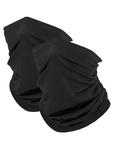 Cooling Neck Gaiter Face Mask - UPF 50+ UV Sun Protection Bandana - Black Pack