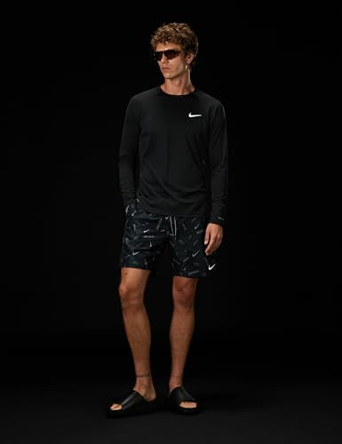 Nike Men's Long-Sleeve Hydroguard Shirt Large Black - Sports Performance Top