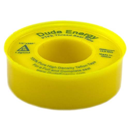Duda Energy ThreadSeal-1.2g-050x260-Yellow 1 Roll of 1/2" x 260" Teflon Thread Seal Tape, Yellow