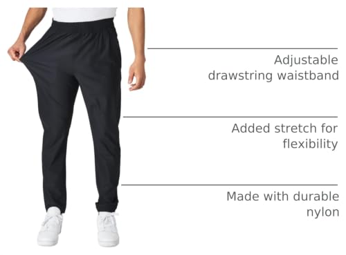 Ultra Performance Mens Jogger Pants Nylon Stretch Athletic Joggers – Large Black