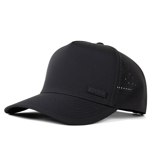 TOP-EX Performance Golf Baseball Hat Men Medium-Large Black Water-Resistant Laser-Vented