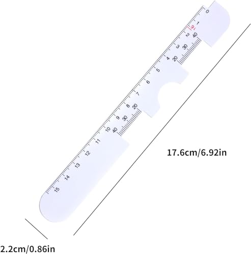 Pupillary Distance Ruler Set - 2pcs White Measuring Tool for Eyeglasses