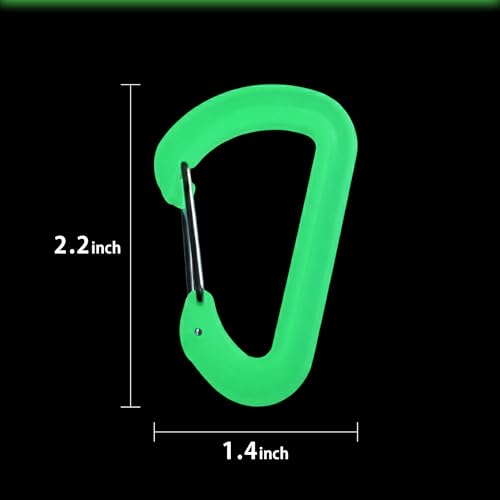 Luminous Compact Carabiner Keychain for Emergency Use - Green