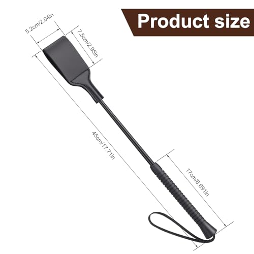 18-Inch Genuine Leather Riding Crop - Premium Horse Whip